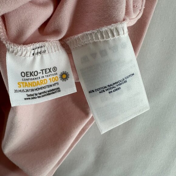 Lands End Top Womens Sz M Supima Micro Modal 3/4 Sleeve Notch Neck Tunic Pink - Picture 6 of 11